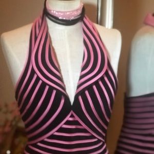 Pink and Black Halter top